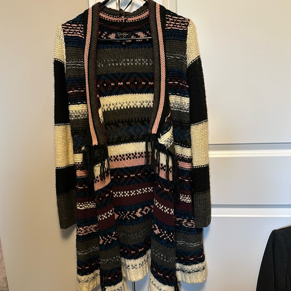 Jessica Simpson long open sweater